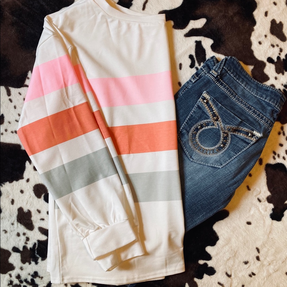 Striped off shoulder top